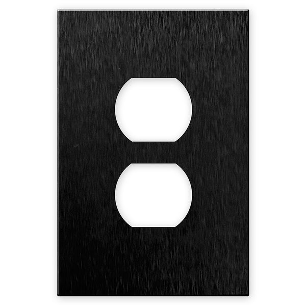 Screwless Oversized Brushed Black - 1 Duplex Wallplate