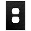 Screwless Oversized Brushed Black - 1 Duplex Wallplate