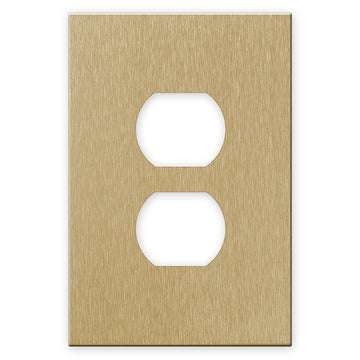 Screwless Oversized Brushed Gold - 1 Duplex Wallplate