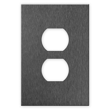 Screwless Oversized Brushed Gray - 1 Duplex Wallplate