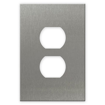 Screwless Oversized Stainless Steel - 1 Duplex Wallplate