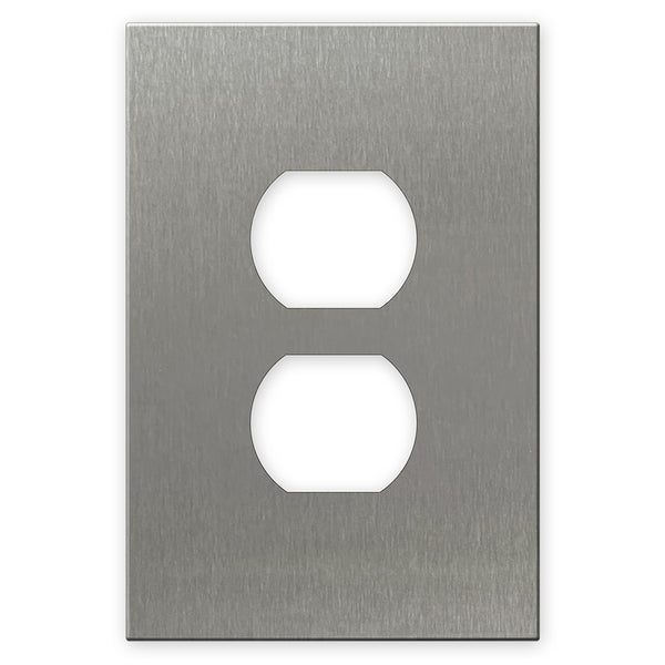 Screwless Oversized Stainless Steel - 1 Duplex Wallplate