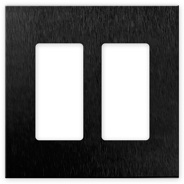 Screwless Brushed Black - 2 Rocker Wallplate