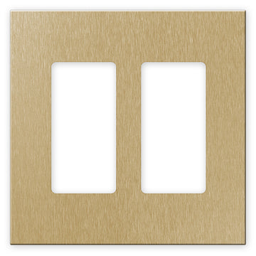 Screwless Brushed Gold - 2 Rocker Wallplate