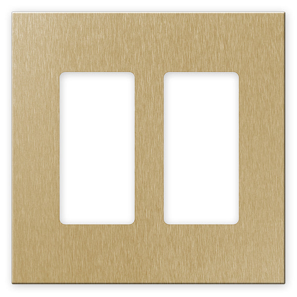 Screwless Brushed Gold - 2 Rocker Wallplate