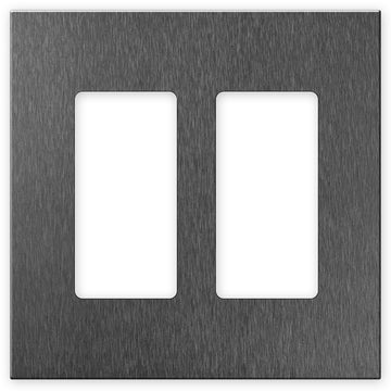Screwless Brushed Gray - 2 Rocker Wallplate
