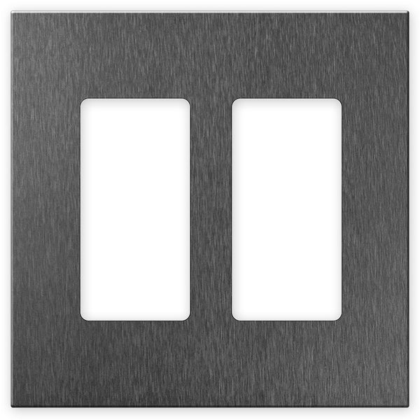 Screwless Brushed Gray - 2 Rocker Wallplate