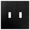 Screwless Brushed Black - 2 Toggle Wallplate