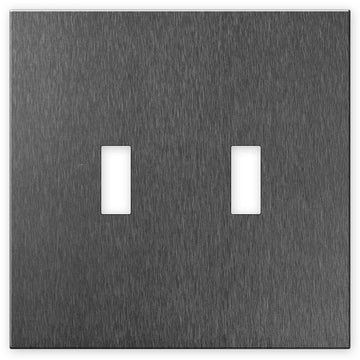 Screwless Brushed Gray - 2 Toggle Wallplate