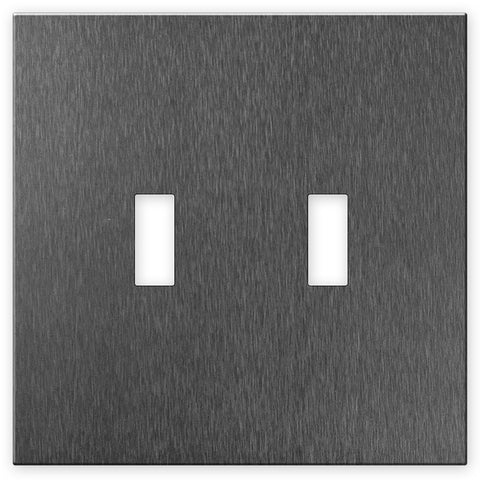 Screwless Brushed Gray - 2 Toggle Wallplate