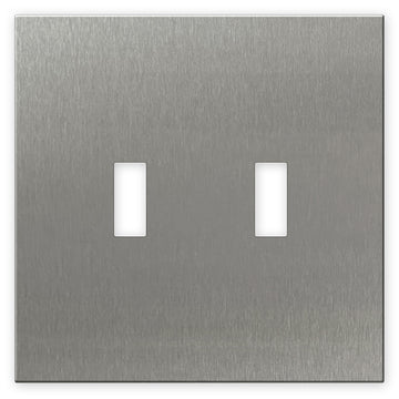 Screwless Stainless Steel - 2 Toggle Wallplate