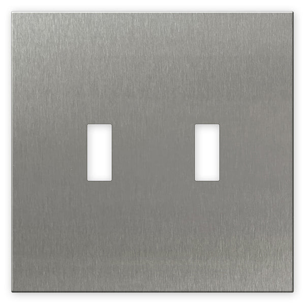 Screwless Stainless Steel - 2 Toggle Wallplate