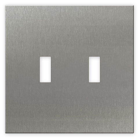Screwless Stainless Steel - 2 Toggle Wallplate