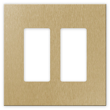 Screwless Oversized Brushed Gold - 2 Rocker Wallplate