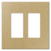 Screwless Oversized Brushed Gold - 2 Rocker Wallplate
