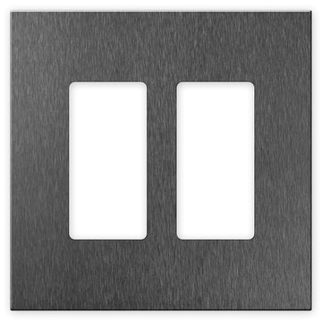 Screwless Oversized Brushed Gray - 2 Rocker Wallplate