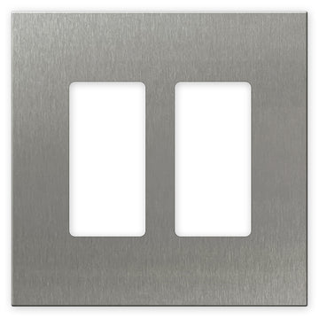Screwless Oversized Stainless Steel - 2 Rocker Wallplate