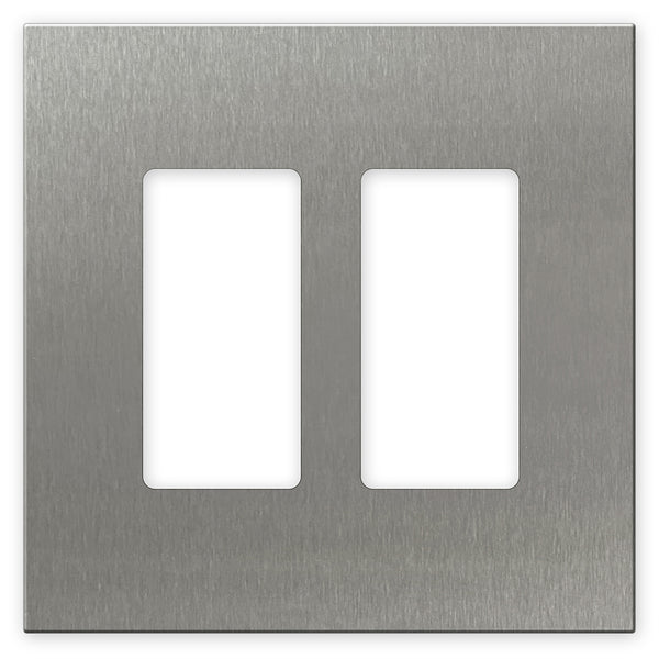 Screwless Oversized Stainless Steel - 2 Rocker Wallplate