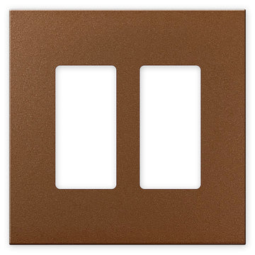 Screwless Oversized Brushed Copper - 2 Rocker Wallplate