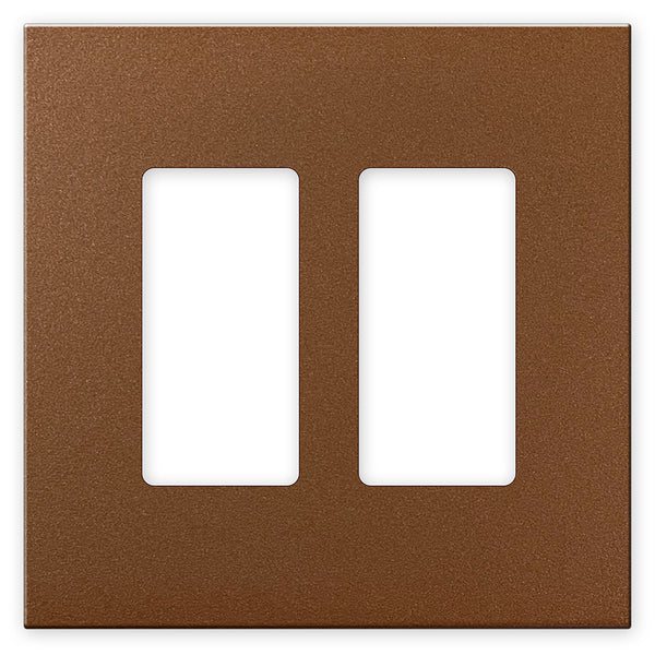 Screwless Oversized Brushed Copper - 2 Rocker Wallplate