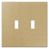 Screwless Oversized Brushed Gold - 2 Toggle Wallplate