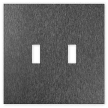 Screwless Oversized Brushed Gray - 2 Toggle Wallplate