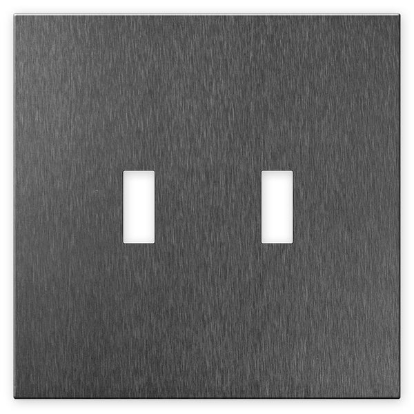 Screwless Oversized Brushed Gray - 2 Toggle Wallplate