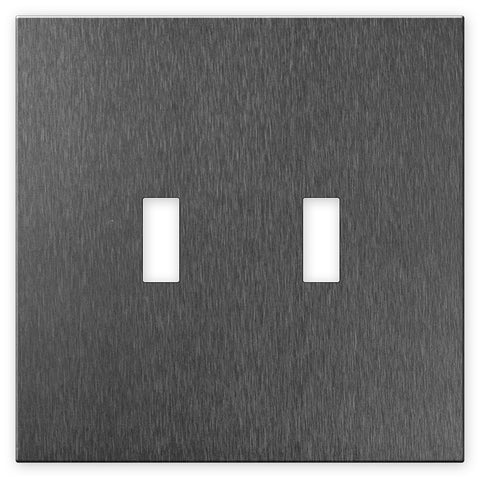 Screwless Oversized Brushed Gray - 2 Toggle Wallplate