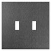 Screwless Oversized Brushed Gray - 2 Toggle Wallplate