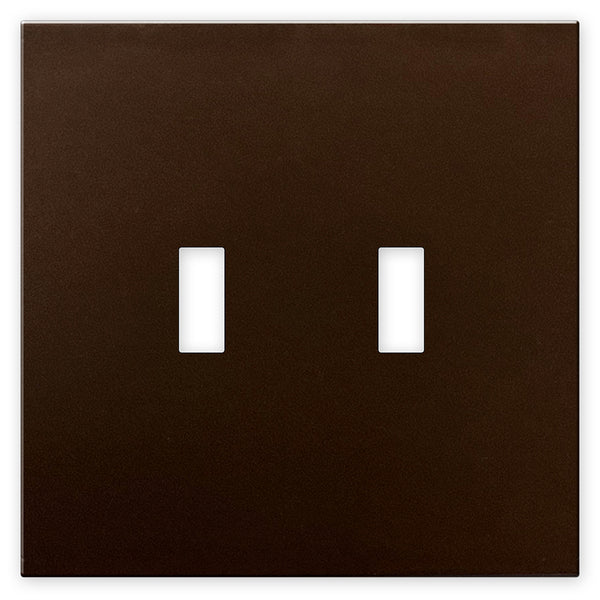 Screwless Oversized Bronze - 2 Toggle Wallplate
