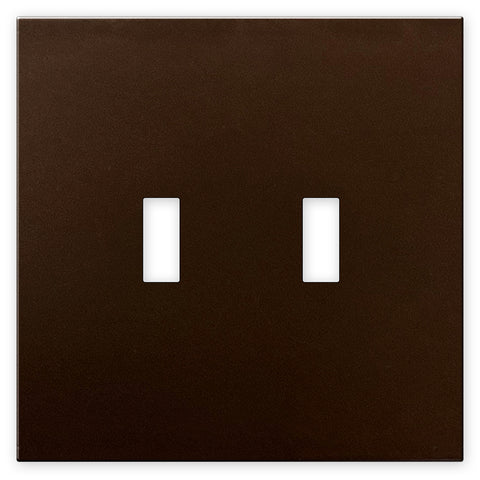 Screwless Oversized Bronze - 2 Toggle Wallplate