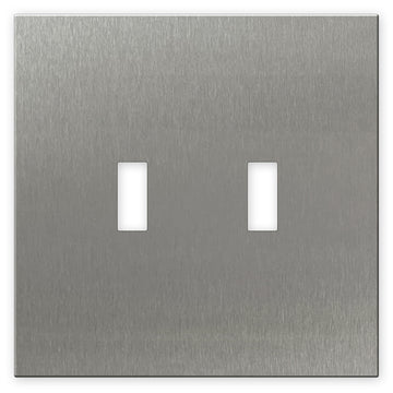 Screwless Oversized Stainless Steel - 2 Toggle Wallplate