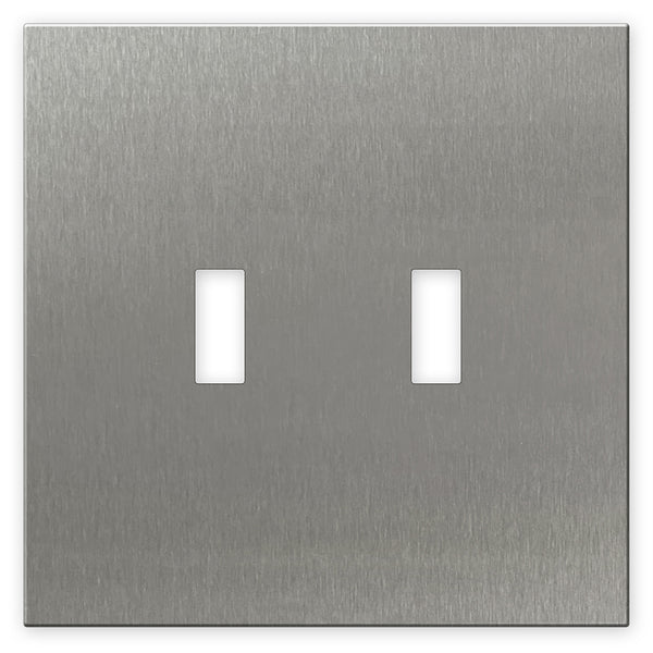 Screwless Oversized Stainless Steel - 2 Toggle Wallplate