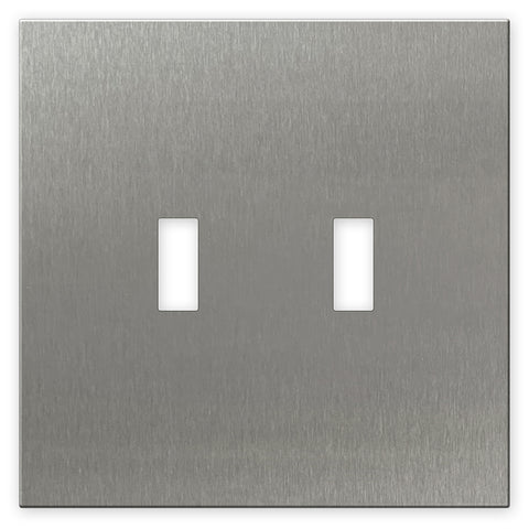 Screwless Oversized Stainless Steel - 2 Toggle Wallplate