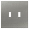 Screwless Oversized Stainless Steel - 2 Toggle Wallplate