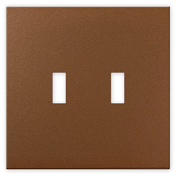 Screwless Oversized Brushed Copper - 2 Toggle Wallplate