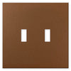 Screwless Oversized Brushed Copper - 2 Toggle Wallplate