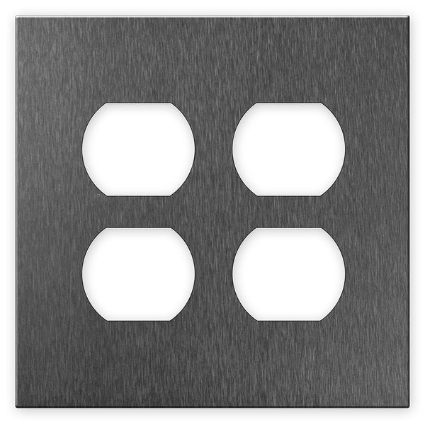 Screwless Brushed Gray - 2 Duplex Wallplate
