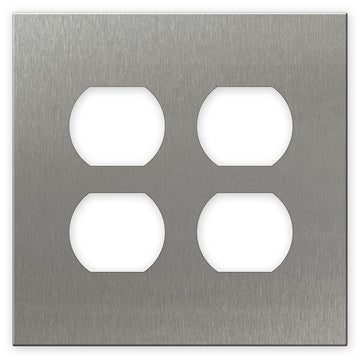 Screwless Stainless Steel - 2 Duplex Wallplate
