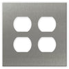 Screwless Stainless Steel - 2 Duplex Wallplate