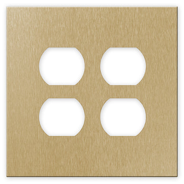 Screwless Oversized Brushed Gold - 2 Duplex Wallplate
