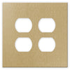Screwless Oversized Brushed Gold - 2 Duplex Wallplate
