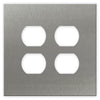 Screwless Oversized Stainless Steel - 2 Duplex Wallplate