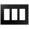 Screwless Brushed Black - 3 Rocker Wallplate