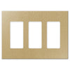 Screwless Brushed Gold - 3 Rocker Wallplate