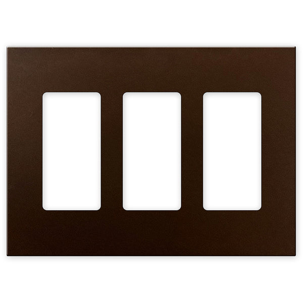 Screwless Bronze - 3 Rocker Wallplate