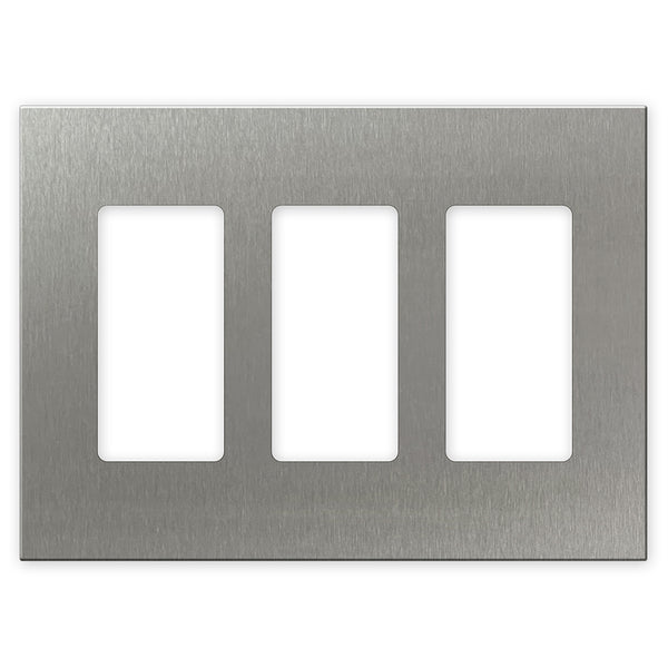 Screwless Stainless Steel - 3 Rocker Wallplate