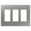 Screwless Stainless Steel - 3 Rocker Wallplate