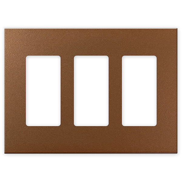 Screwless Copper - 3 Rocker Wallplate