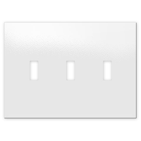 Screwless White - 3 Toggle Wallplate
